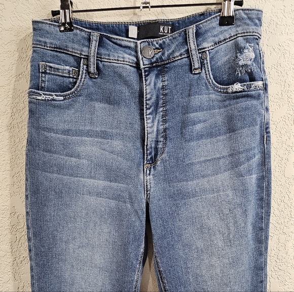 Kut from the Kloth Denim - KUT From The Kloth Jeans Womens Size 2 Distressed Straight Leg Ankle Denim
